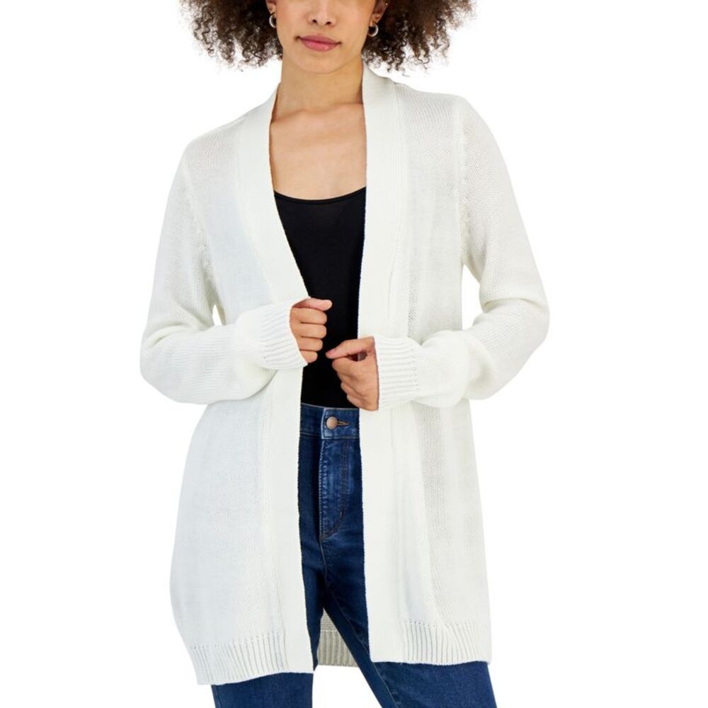 Karen Scott Womens Open Front Cardigan